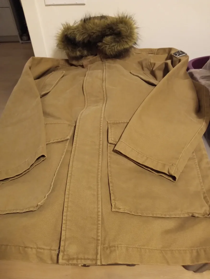 Men Winter coat with Faux Fur Hood  $35. Size L image indicator(2)