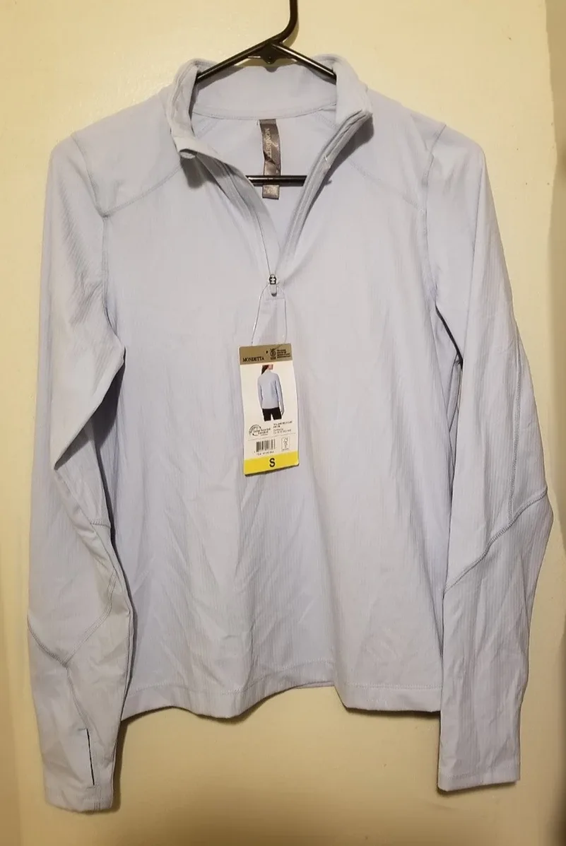 NWT MONDETTA Women's Ribbed 1/2  Zippered Top with Thumb Holes image indicator(3)