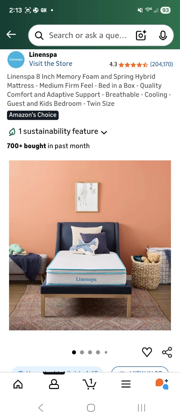 ​$40!  - Twin Bed (Frame + High-Quality Linenspa Mattress) - photo 4