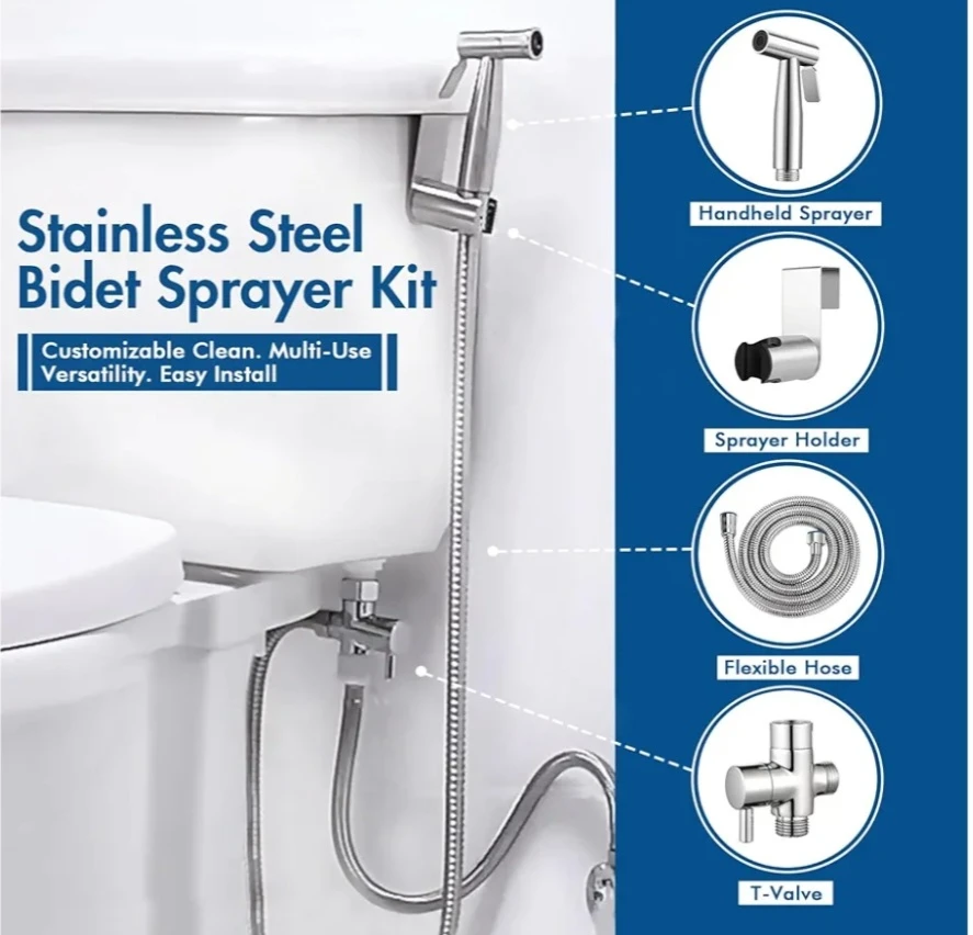 Stainless Steel Bidet Sprayer Kit - New - photo 2