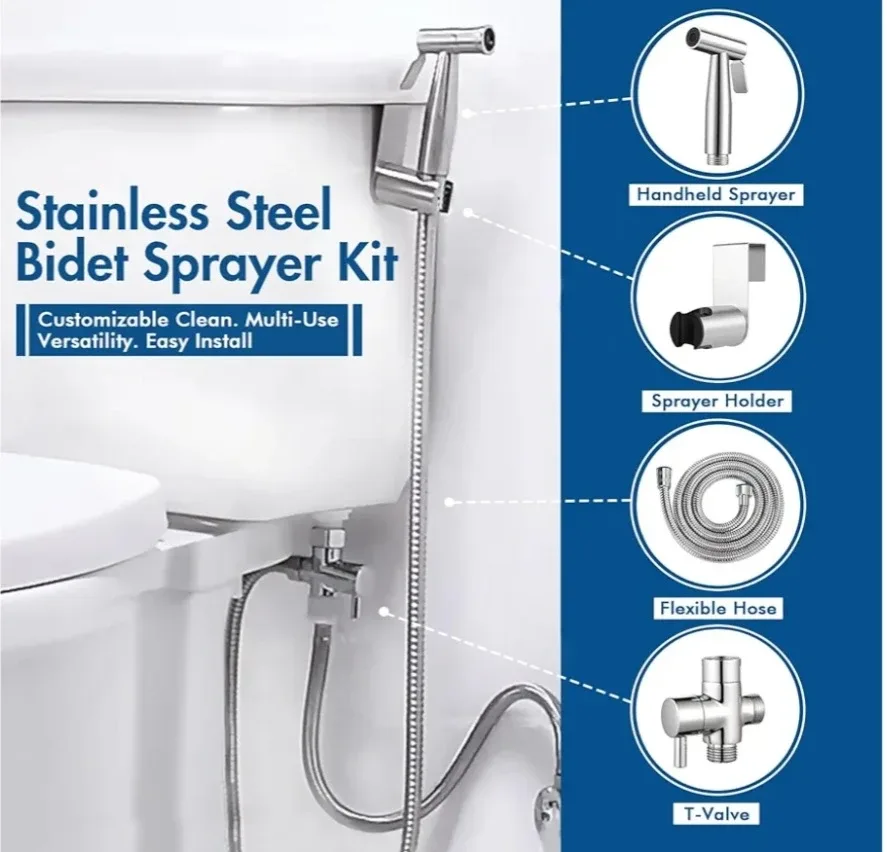 Stainless Steel Bidet Sprayer Kit - New image indicator(2)