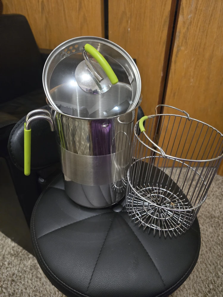 Stainless Steel Stock Pot with Basket