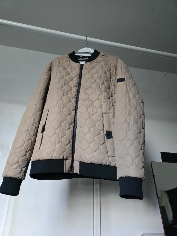 JACK & JONES Beige Padded Bomber Jacket, Size XL