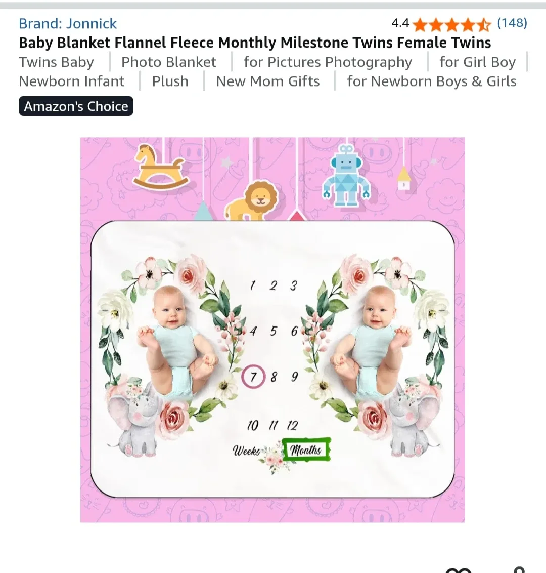 Twin Milestone Blanket image indicator(2)