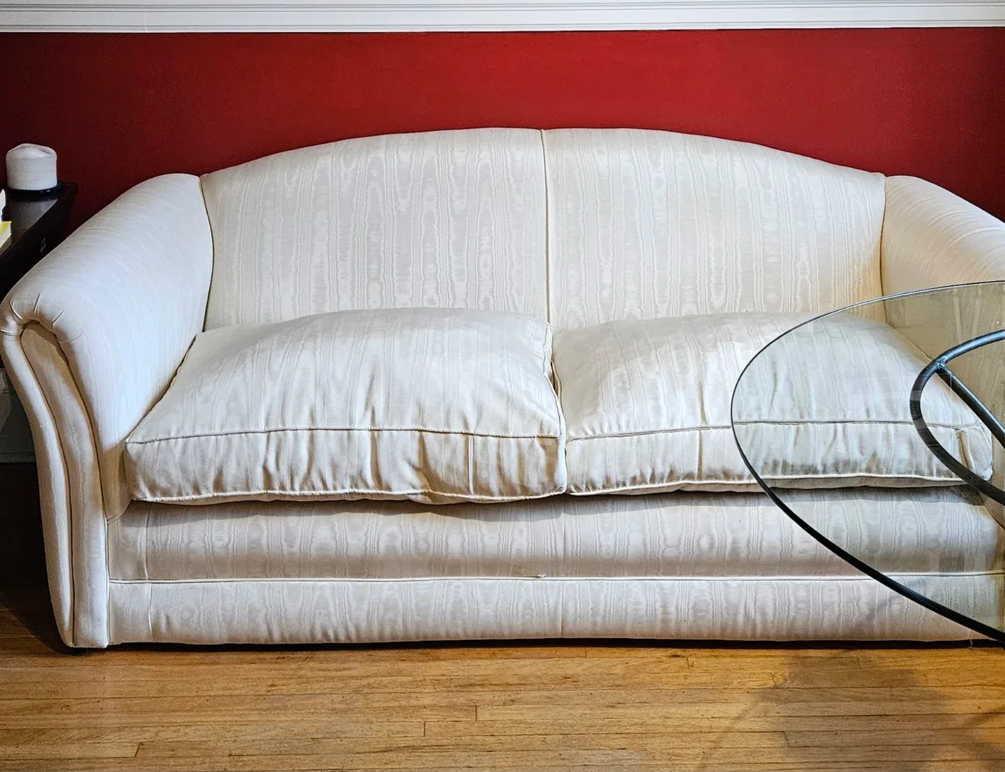 Cream silk Sofa & Armchair Set