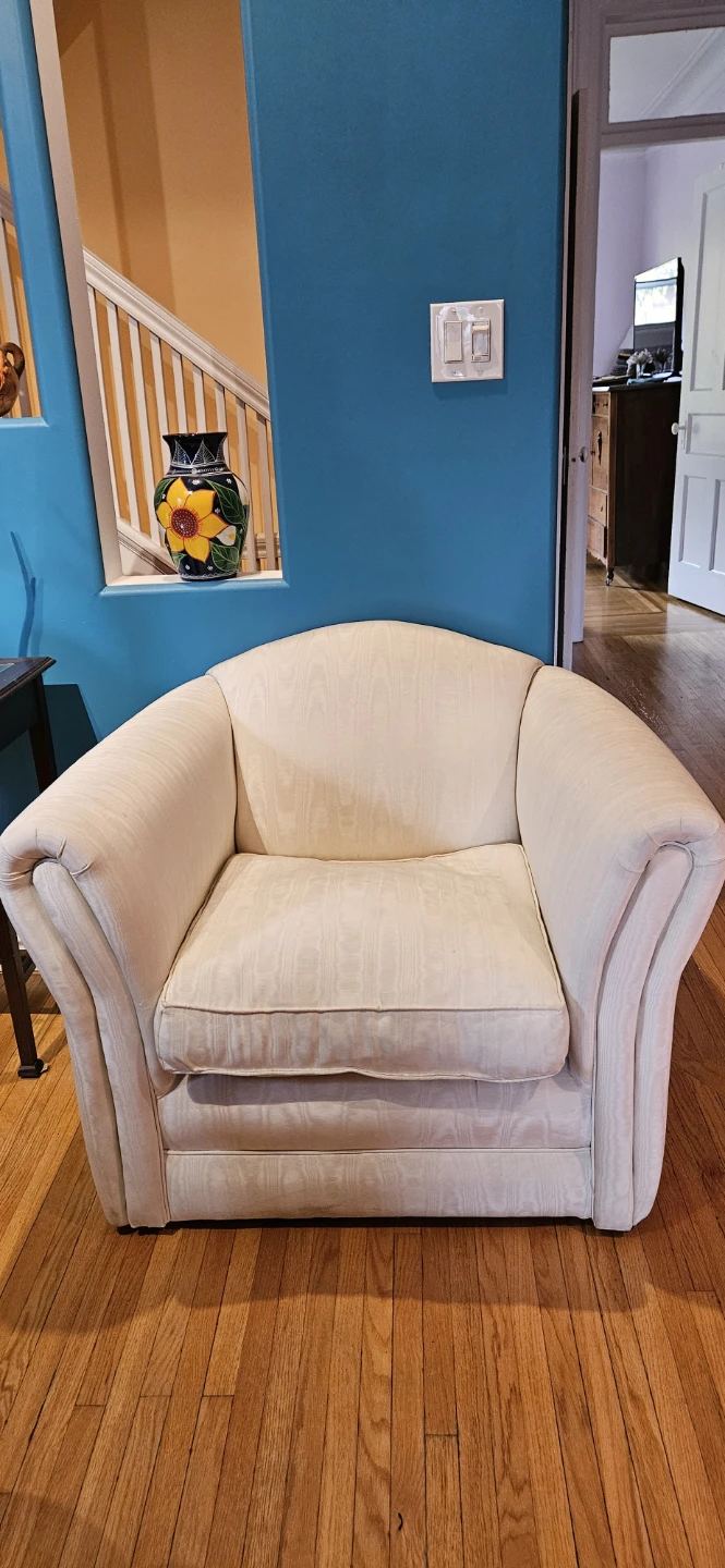 Cream silk Sofa & Armchair Set - photo 2