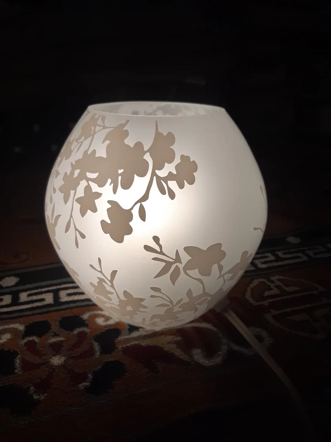 Floral Patterned Glass Globe Lamp IKEA 🥕 image indicator(2)