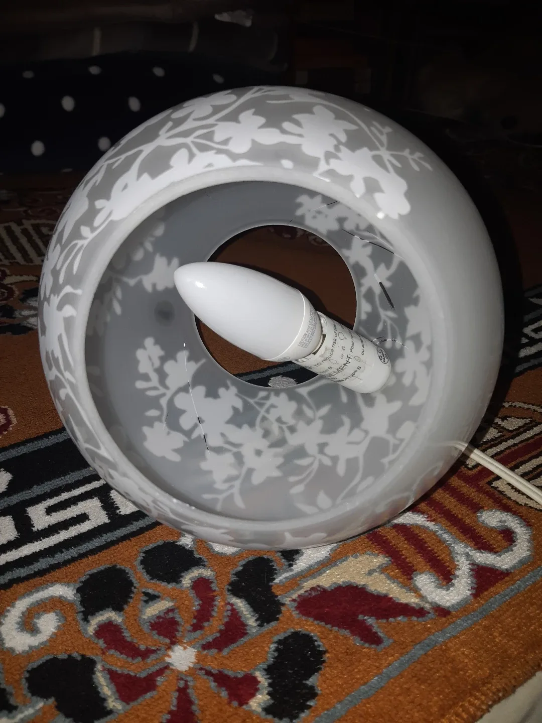 Floral Patterned Glass Globe Lamp IKEA 🥕 image indicator(3)
