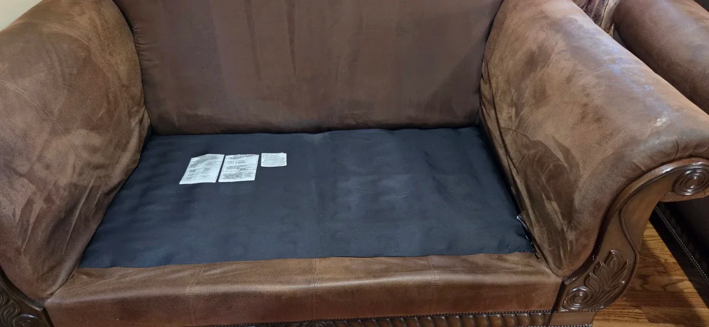 Used Brown Sofa and Loveseat Set image indicator(6)