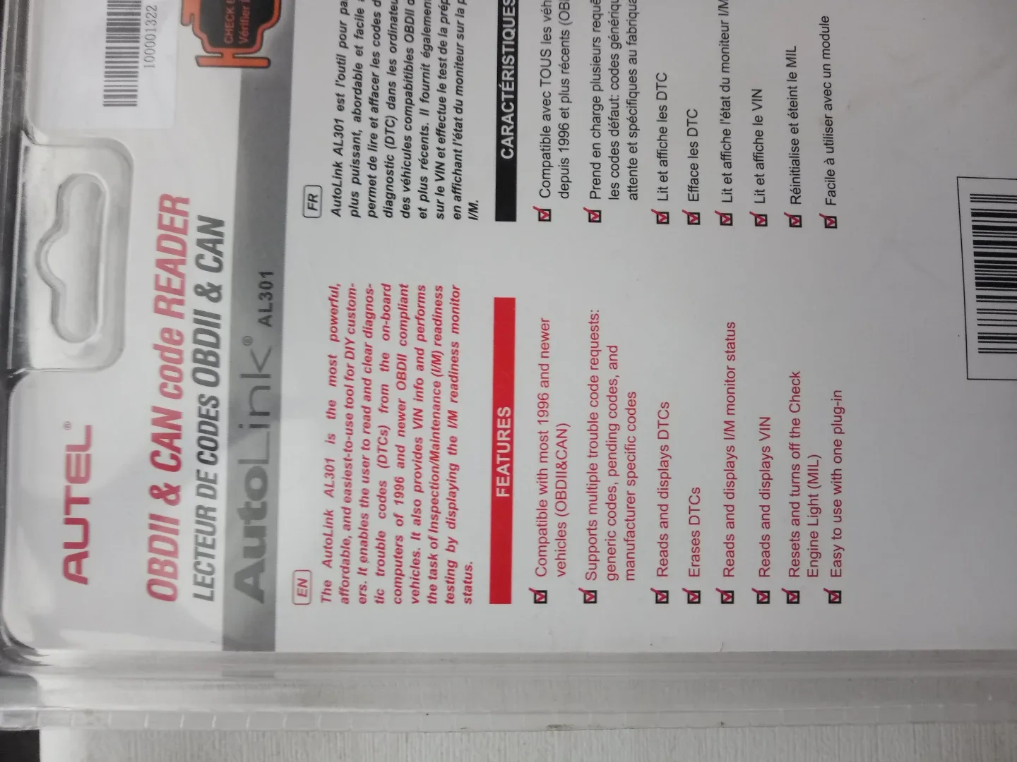 Autel AutoLink AL301 OBDII & CAN Code Reader image indicator(3)