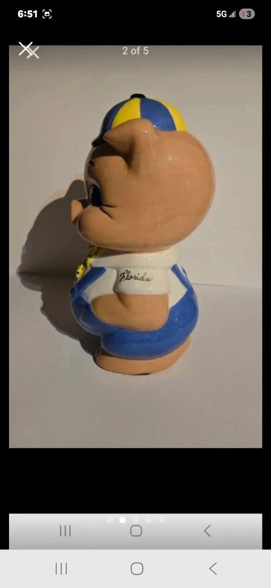 Vintage Florida Souvenir Piggy Bank image indicator(2)