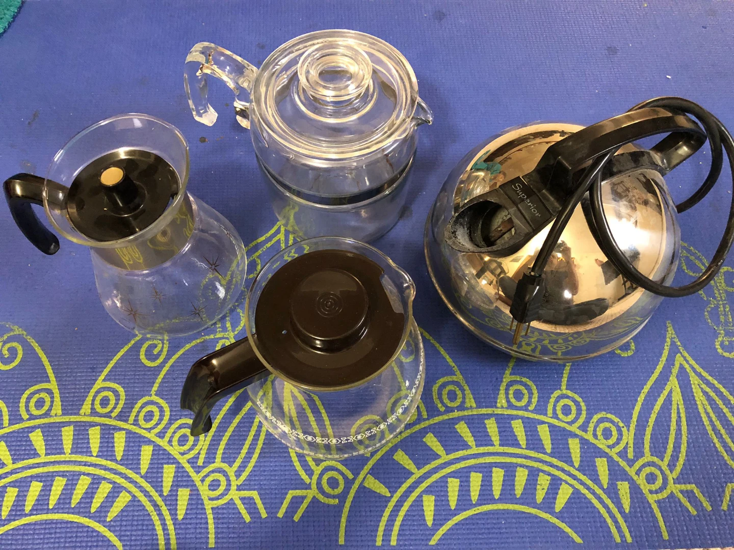 Vintage Superior Electric Kettle & Glass Carafe