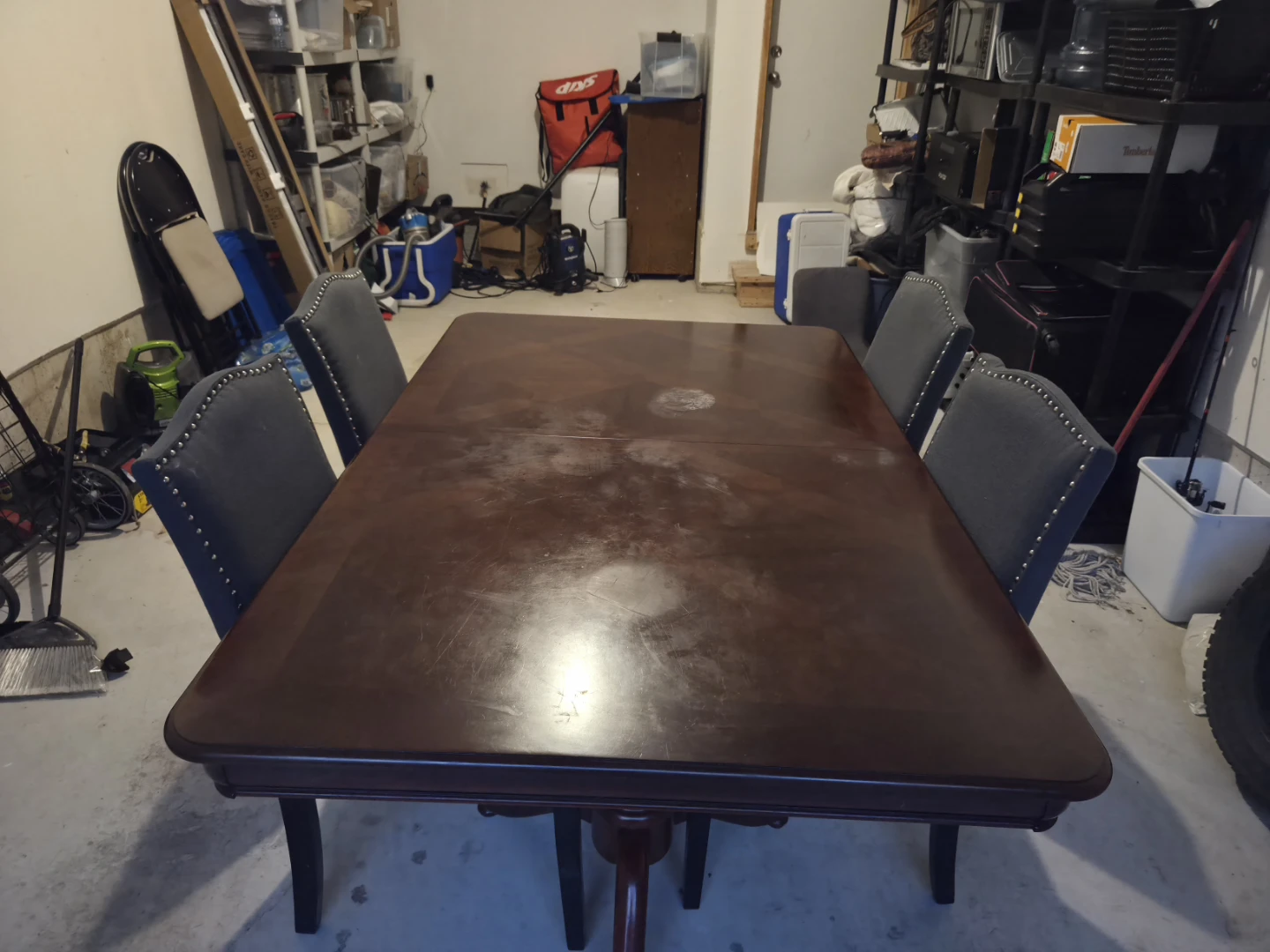 Dining Table with 4 Chairs - Dark Wood