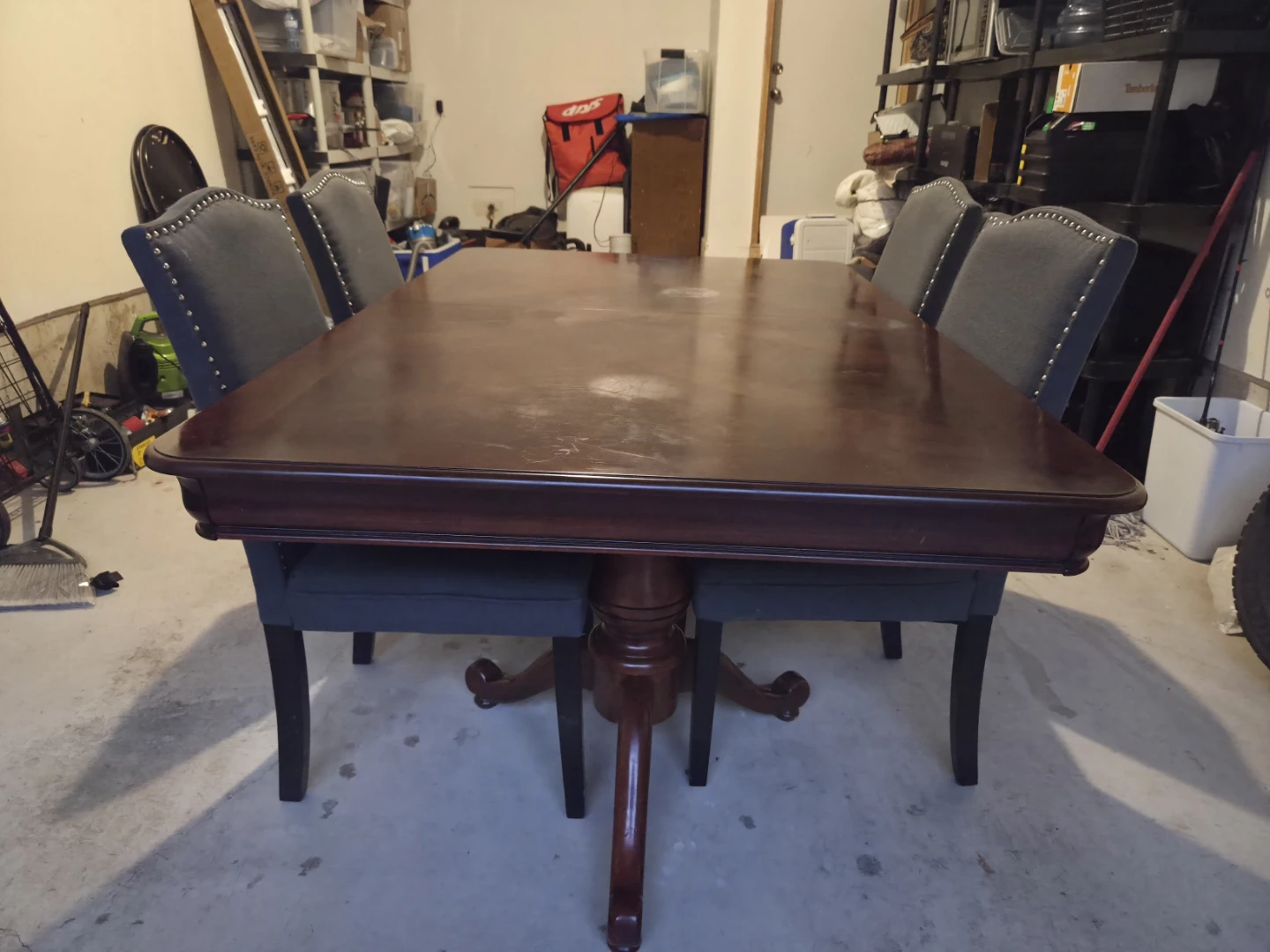 Dining Table with 4 Chairs - Dark Wood - photo 3