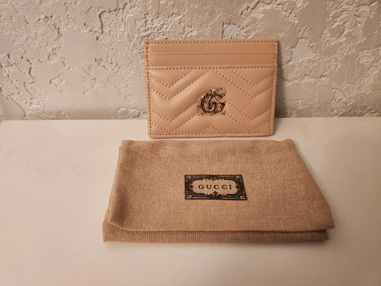 Gucci Marmont Card Case - Beige