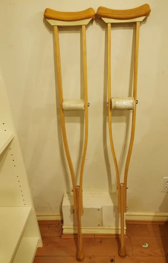 Pair of Wooden Crutches