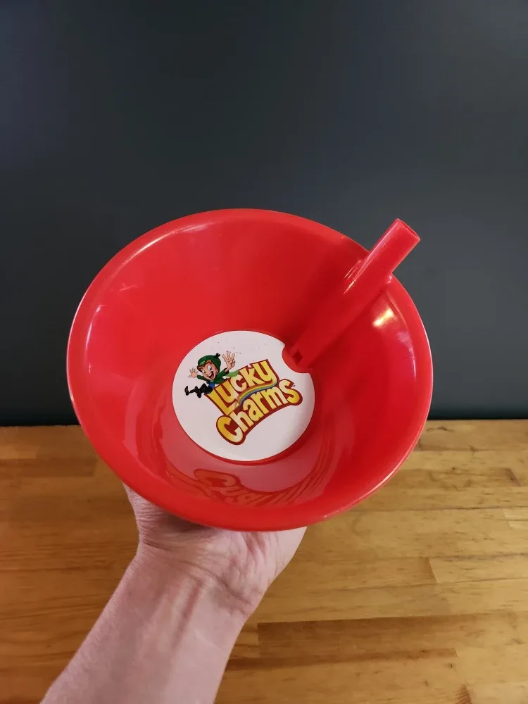 Lucky Charms Cereal Straw Bowl - Red