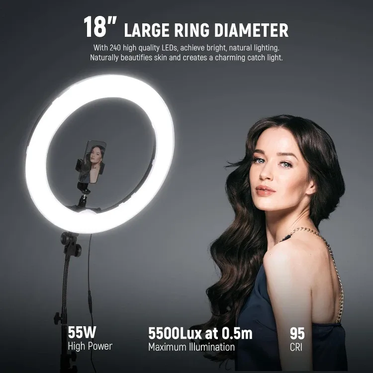 Ring Light 18inch Kit: 55W 5600K Professional LED image indicator(3)