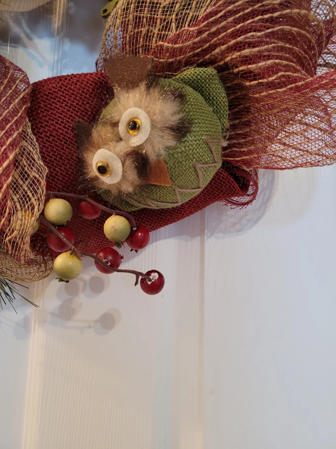 Handmade Wreath w/ Owls, Snowman 16" - photo 3
