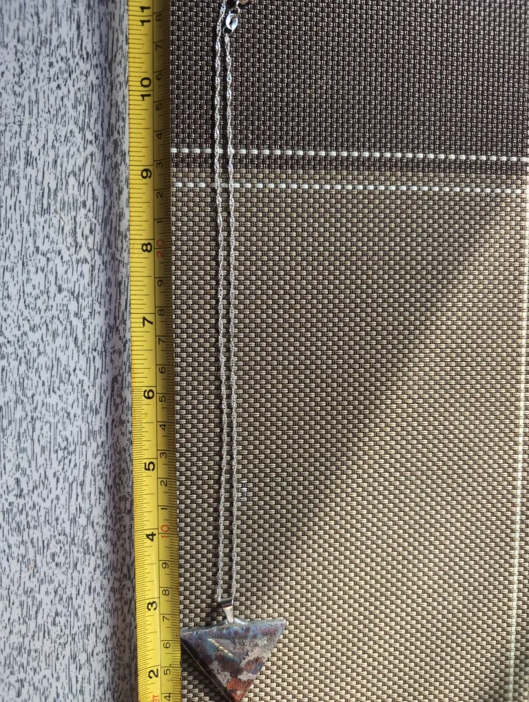 Triangle Moss Agate Pendant Necklace image indicator(4)