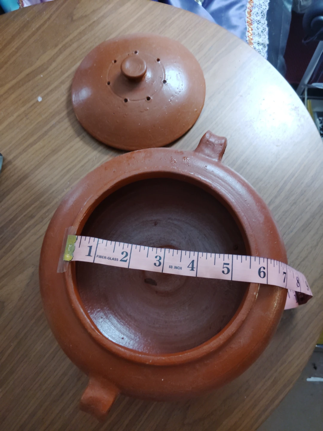Brown Clay Pot with Lid- 6 inch diameter perfect for Asowano - photo 3
