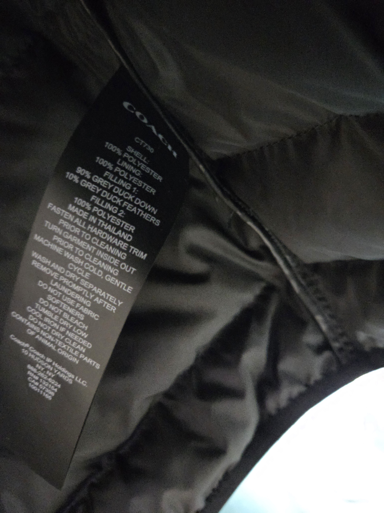 Coach Black Puffer Jacket - photo 3