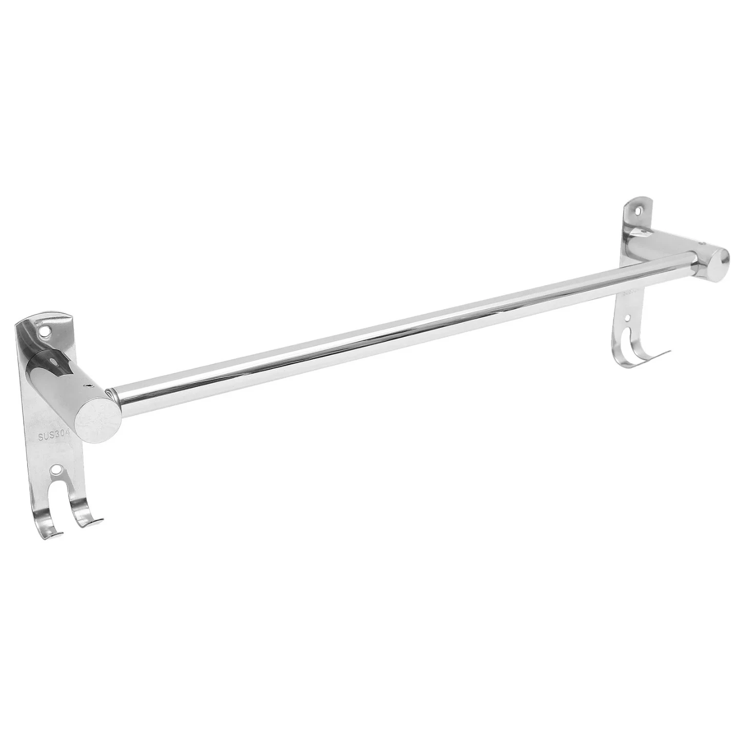 Chrome, Silver  Towel Bar with Hooks