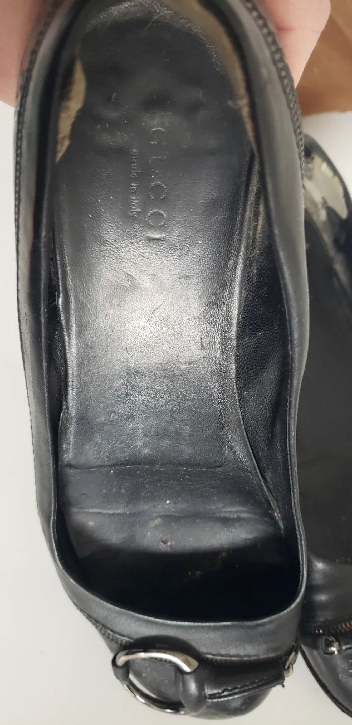 Gucci Black Monogram Leather Ballet Flats w Dustbag image indicator(6)