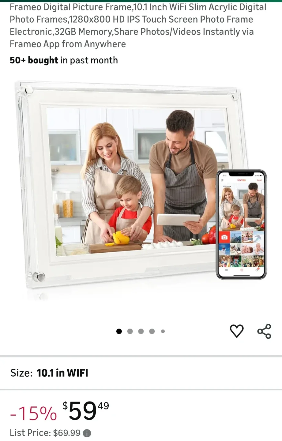 Frameo 10.1 Inch Digital Picture Frame thumbnail
