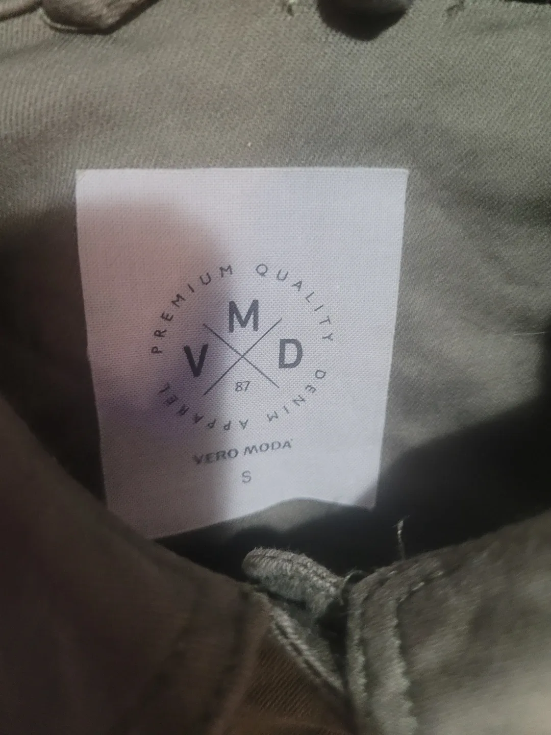 Vero Moda Olive Green Denim Jacket - Size S image indicator(2)