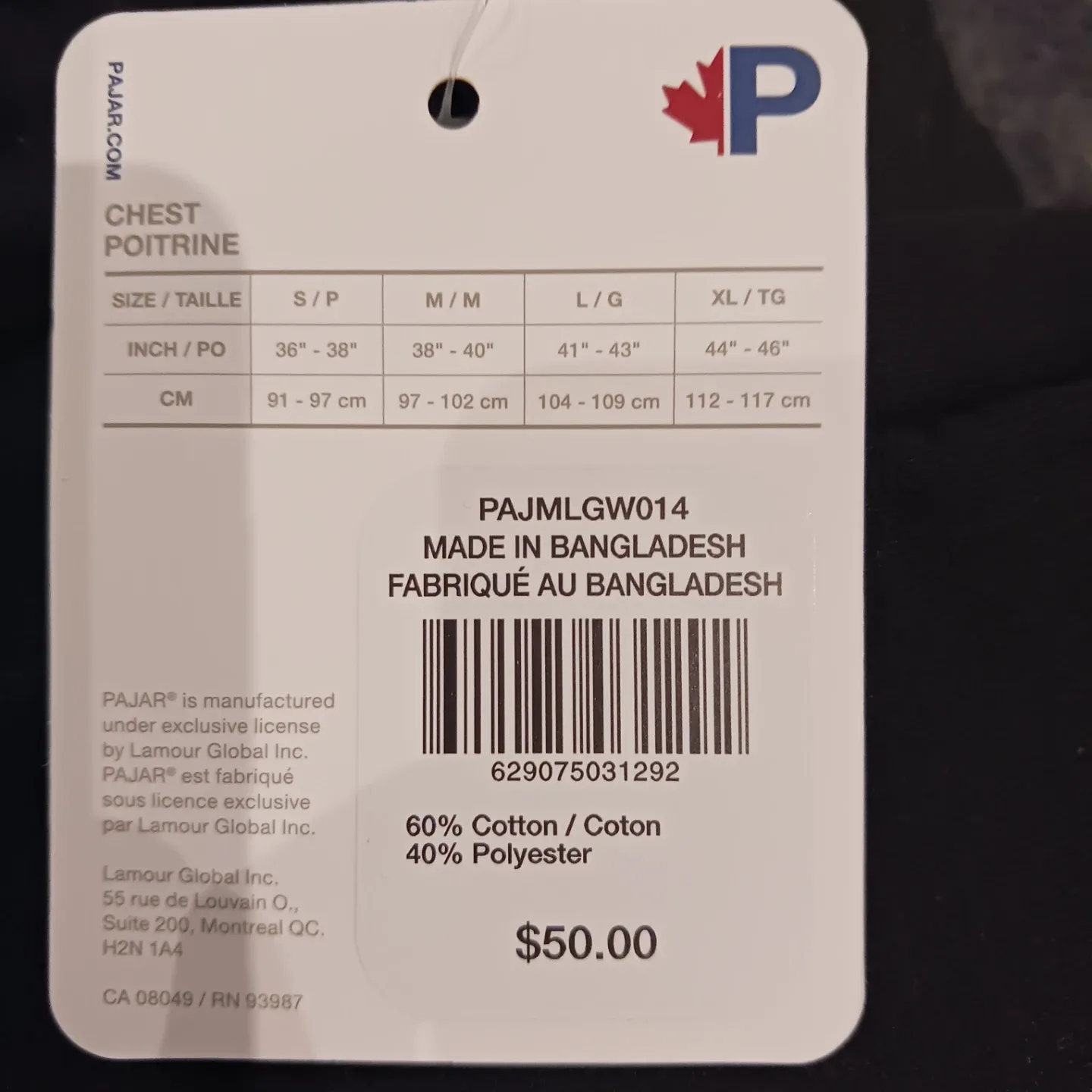 Pajar Canada Men's Loungewear - Size L image indicator(4)