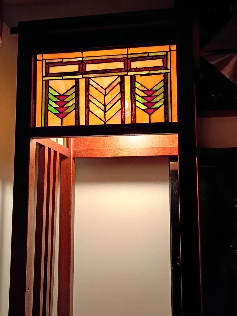 Prairie Style Stained Glass Floor lamp& 2 shelf display