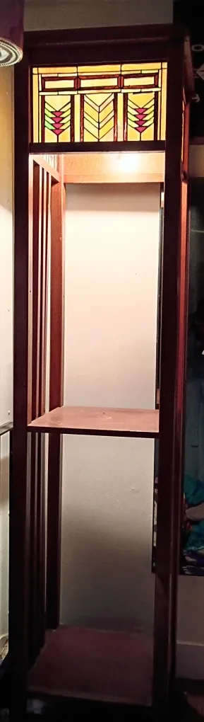 Prairie Style Stained Glass Floor lamp& 2 shelf display image indicator(3)