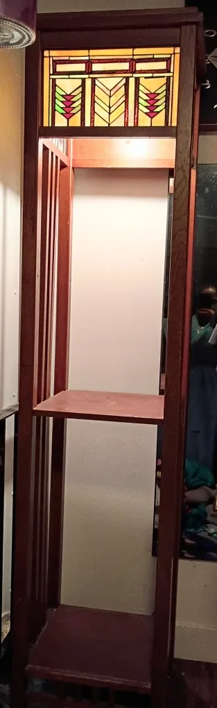 Prairie Style Stained Glass Floor lamp& 2 shelf display image indicator(4)