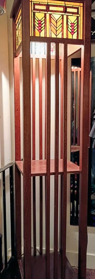 Prairie Style Stained Glass Floor lamp& 2 shelf display image indicator(6)