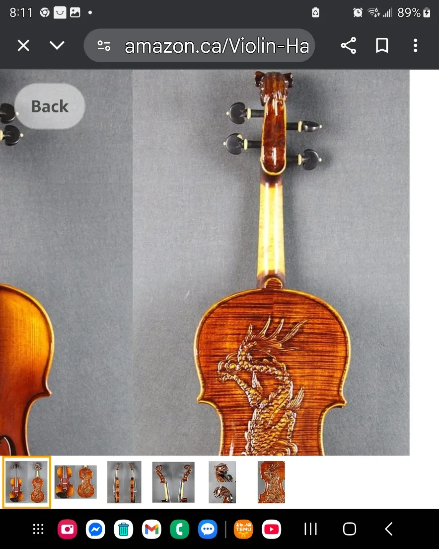 Dragon Hand Carved Violin image indicator(3)