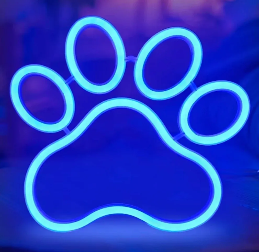 Cat Paw Print Light - Blue
