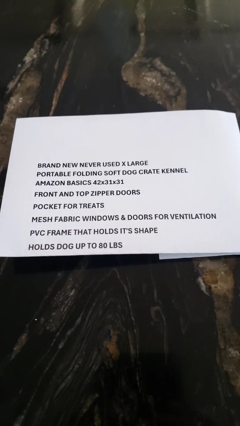 Amazon Basics Portable  Pet Kennel 42 in.New never used image indicator(8)