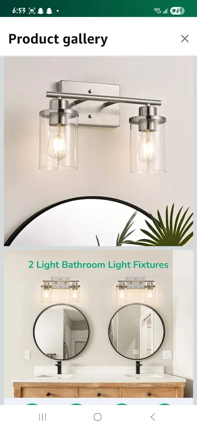 2-Light Bathroom Light Fixture - NEW thumbnail