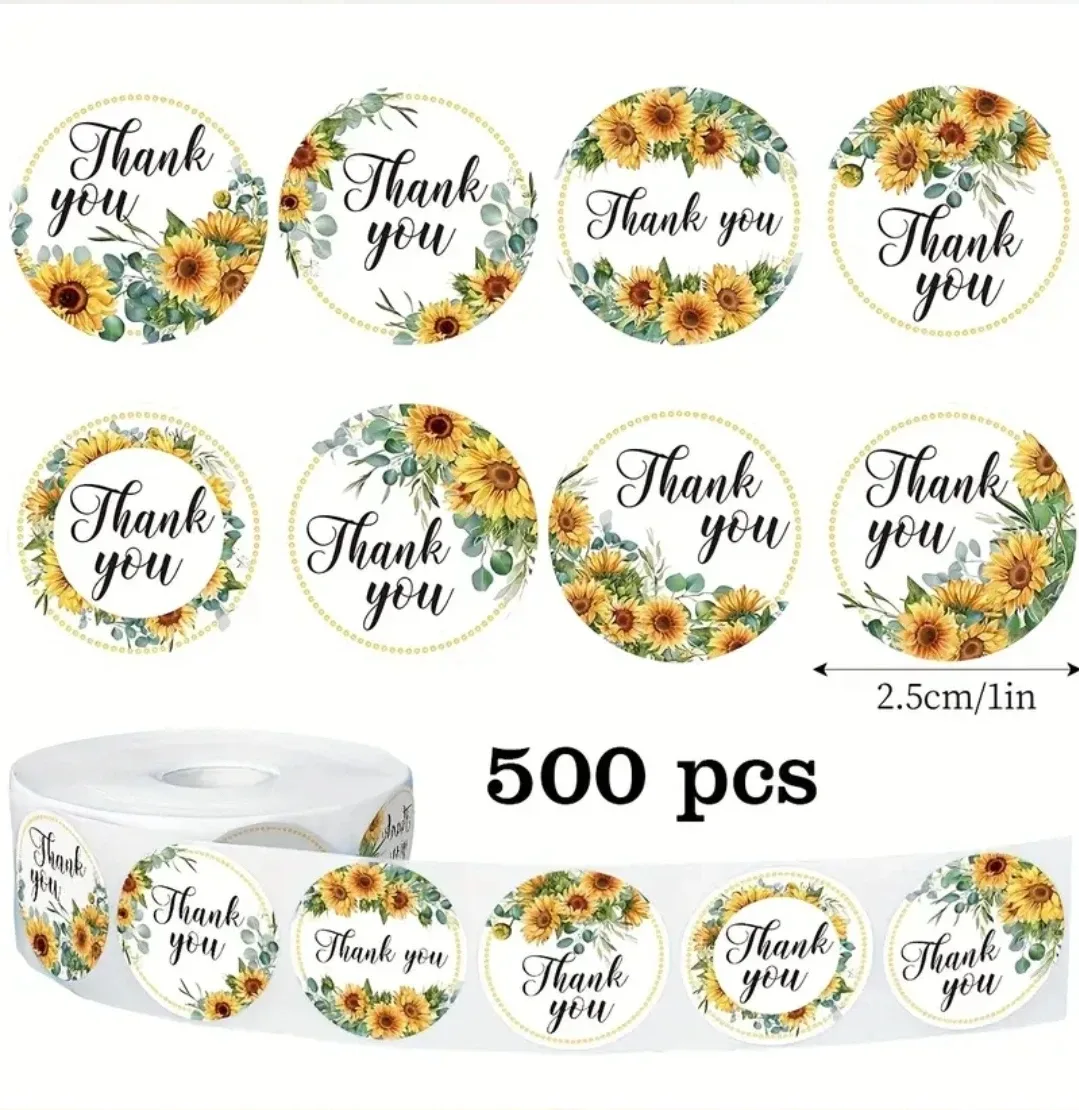 "Thank you" stickers rolls 500 pcs image indicator(9)