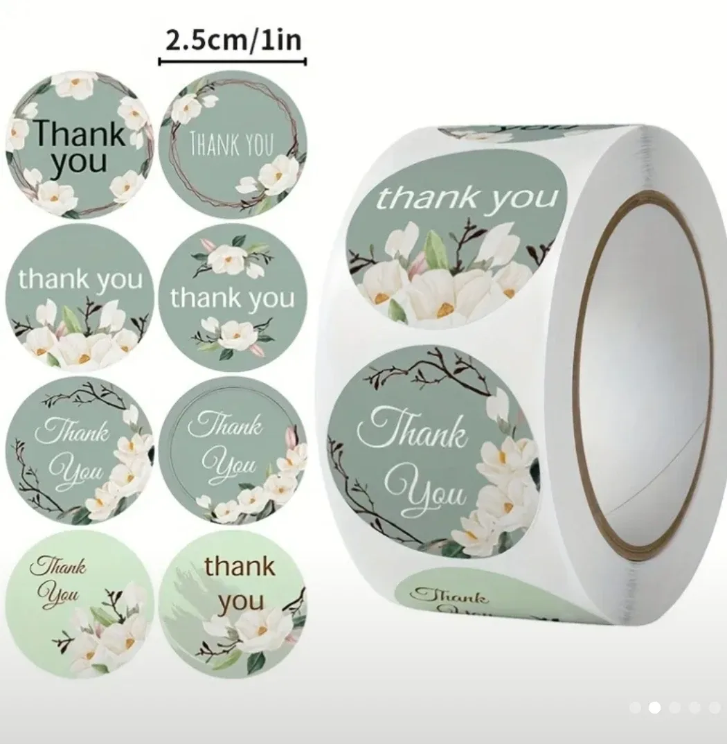 "Thank you" stickers rolls 500 pcs image indicator(10)