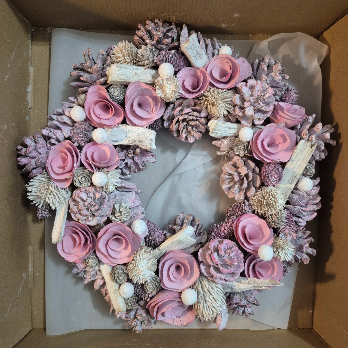 Pink 12'' christmas wreath