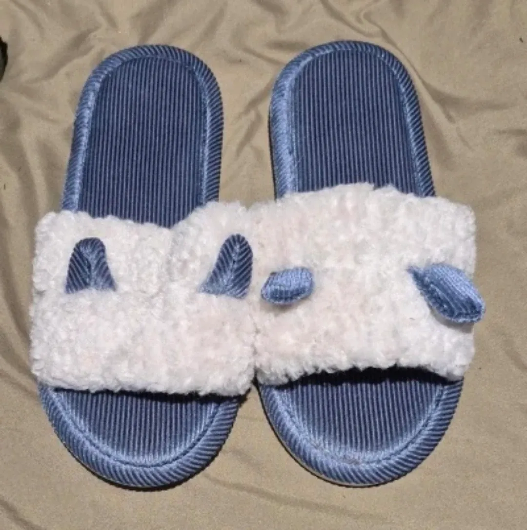 Cute Blue & White Slippers - Size 39-40 image indicator(2)