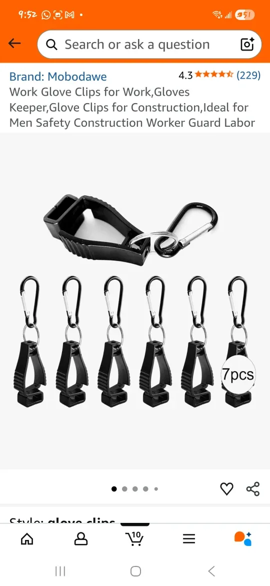 Glove Clip Holder - Black