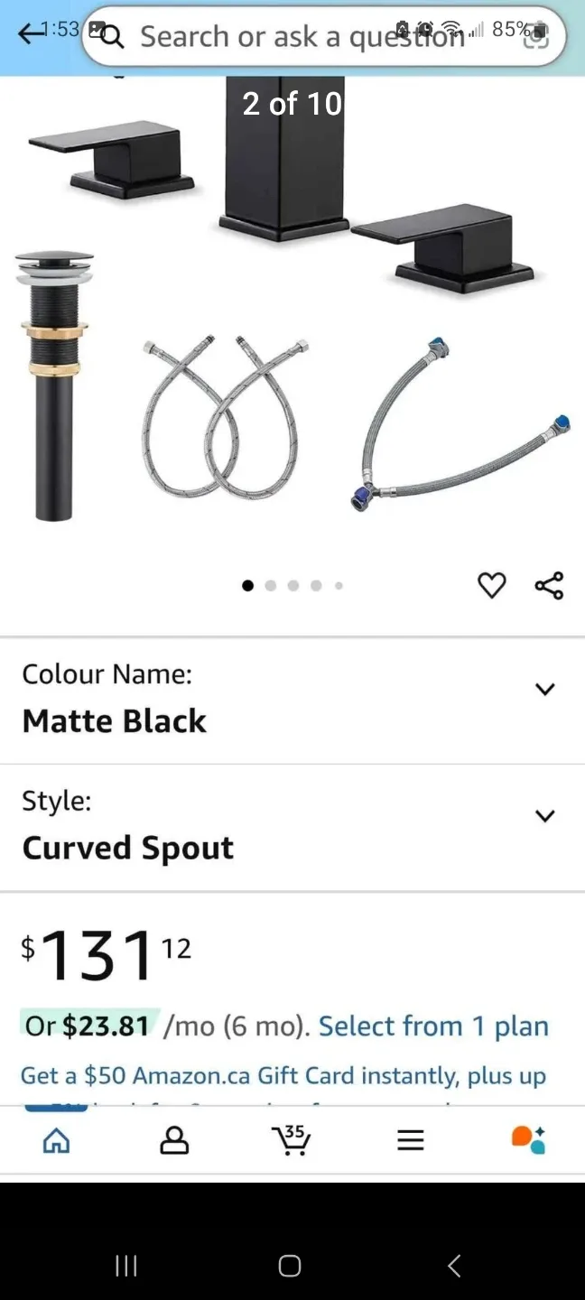 AVSIILE Waterfall Bathroom Faucet - Matte Black image indicator(2)