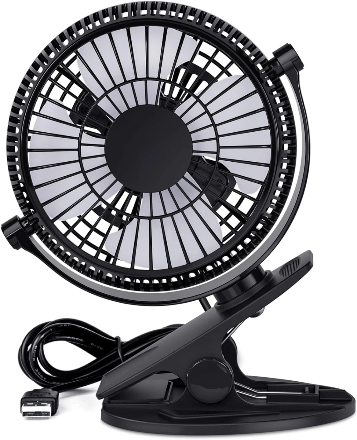 USB Desk Fan, 4 Inch Clip on Fan, 2 Speed USB Fan