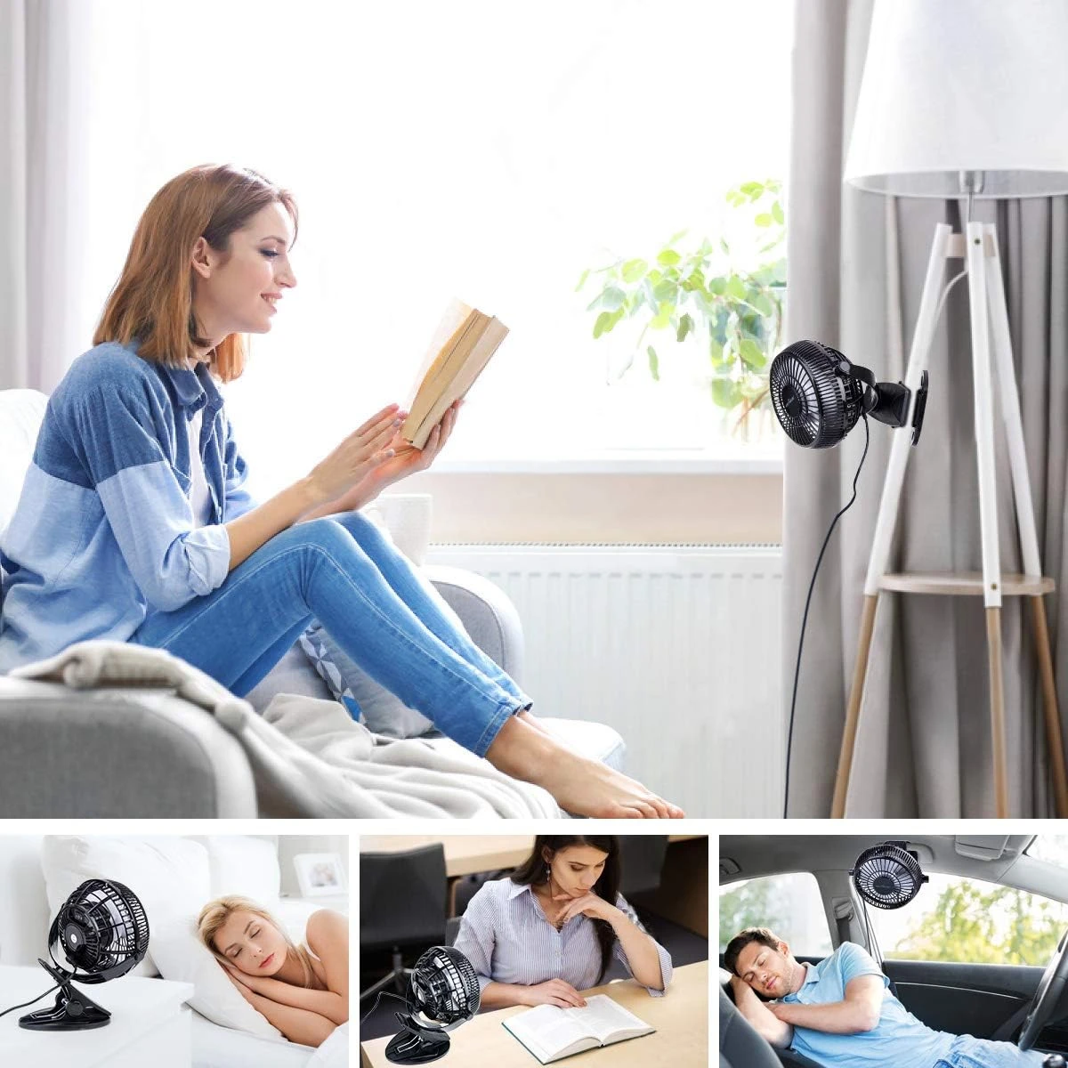 USB Desk Fan, 4 Inch Clip on Fan, 2 Speed USB Fan - photo 3