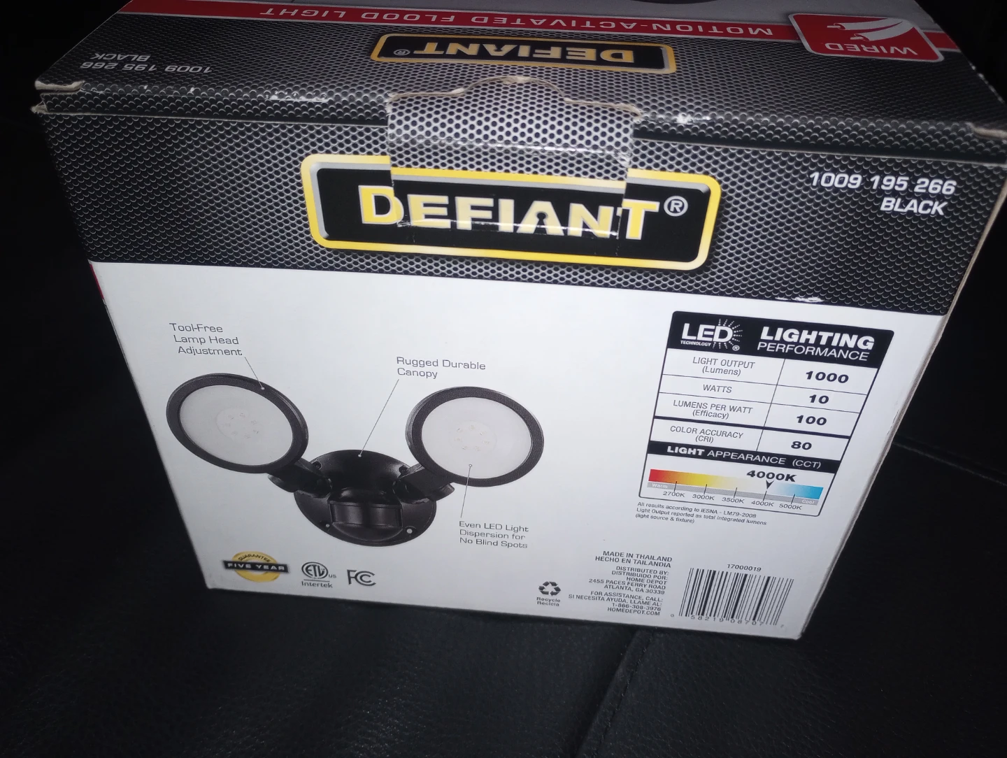 New Defiant Motion-Activated Flood Light