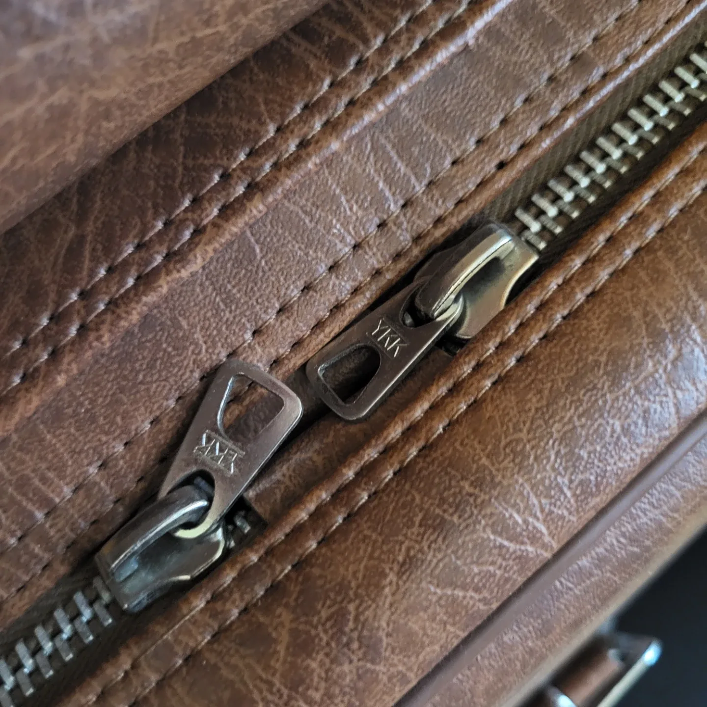 Vintage Brown Suitcase with handbag image indicator(2)