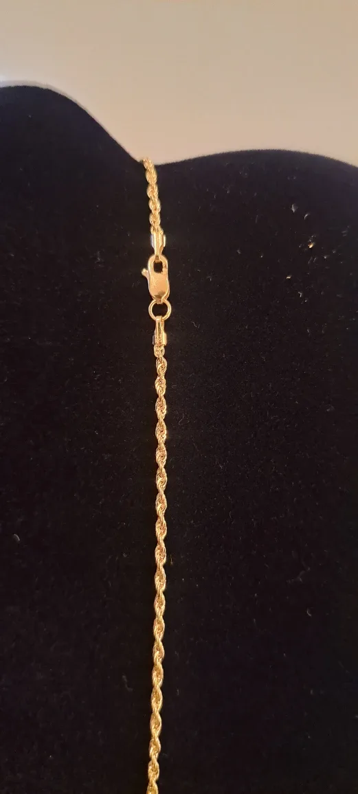 14k Gold Rope  Necklace 18" 1.5mm image indicator(2)
